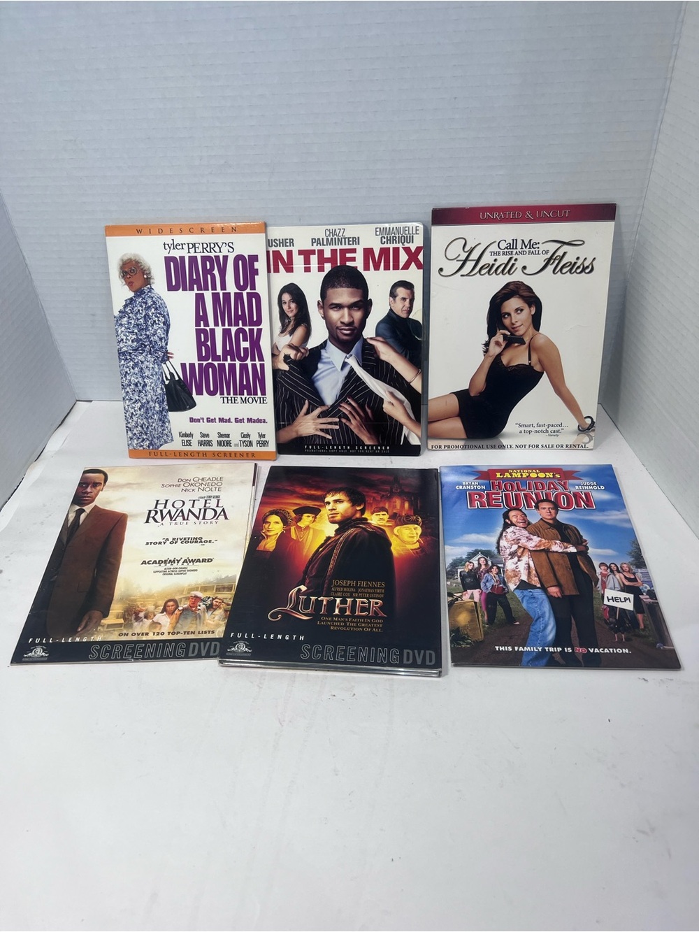 6 pcs Assorted Screening DVD Movie Collection - Multi-Title Set